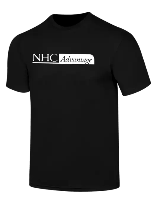 Simply Soft Black 4.5oz  Poly/Combed Ring Spun Cotton T-Shirt w/NHC Advantage Logo