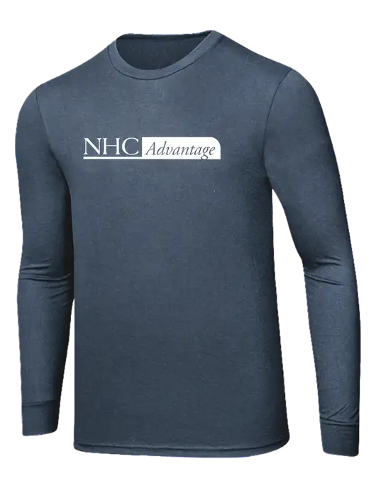 Simply Soft Long Sleeve Navy Frost 4.5 oz, Poly/Combed Ring Spun Cotton T-Shirt w/NHC Advantage Logo