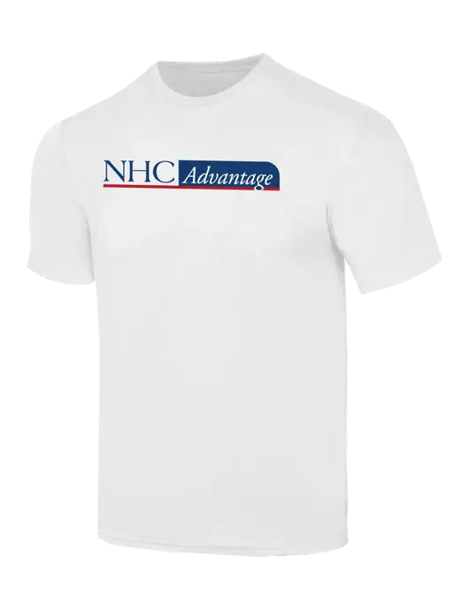 Simply Soft White 4.5oz  Poly/Combed Ring Spun Cotton T-Shirt w/NHC Advantage Logo