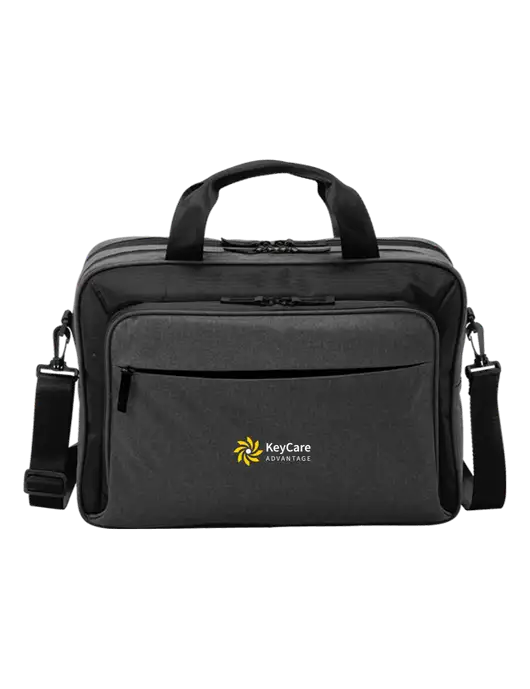 Travel Exec Graphite Heather/Black Laptop Briefcase w/KeyCare Advantage Logo