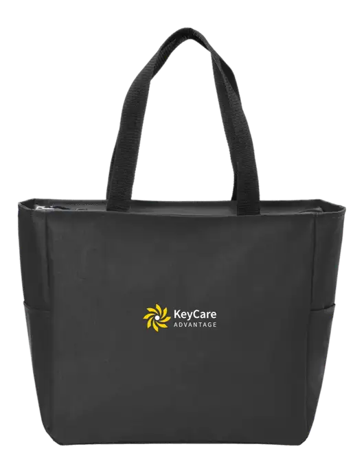 Everyday Black Zip Tote  w/KeyCare Advantage Logo