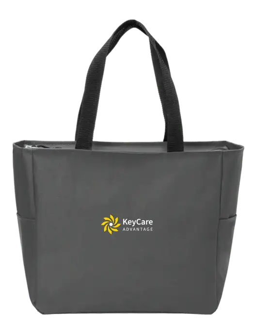 Everyday Charcoal Zip Tote Dark w/KeyCare Advantage Logo