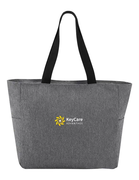 Everyday Heather Grey Zip Tote  w/KeyCare Advantage Logo