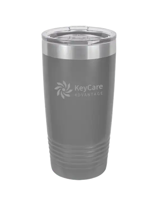 Polar Camel 20 oz Powder Coated Grey Vacuum Insulated Tumbler  w/KeyCare Advantage Logo