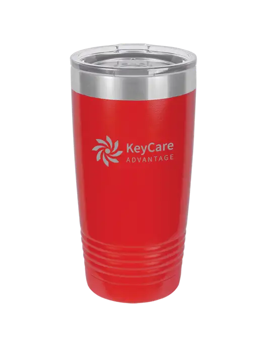Polar Camel 20 oz Powder Coated Red Vacuum Insulated Tumbler w/KeyCare Advantage Logo