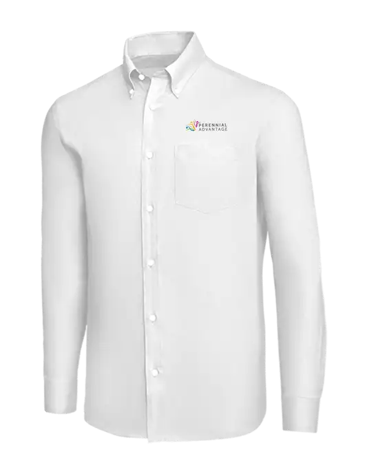 Brooks Brothers White Wrinkle-Free Stretch Nailhead Shirt w/Perennial Advantage Logo