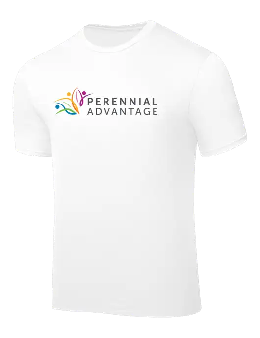 White PosiCharge Competitor Tee w/Perennial Advantage Logo
