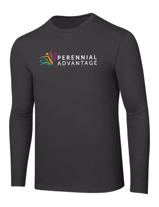 Ring Spun Charcoal 4.5 oz Long Sleeve T-Shirt w/Perennial Advantage Logo