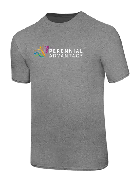 Ring Spun Light Heather Grey 4.5 oz T-Shirt w/Perennial Advantage Logo
