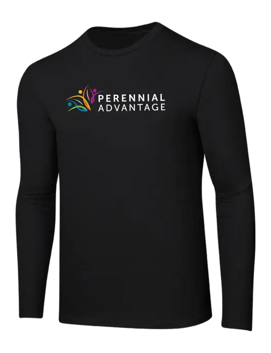 Ring Spun Jet Black 4.5 oz Long Sleeve T-Shirt w/Perennial Advantage Logo