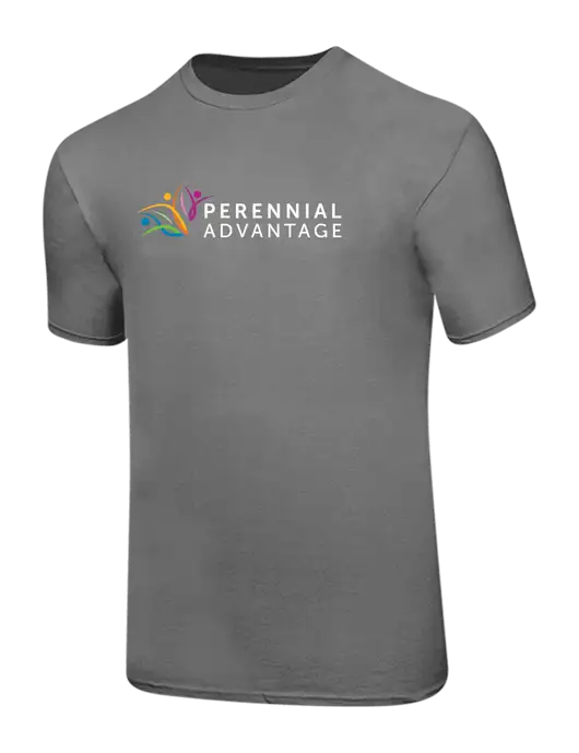 Ring Spun Medium Grey 4.5 oz T-Shirt w/Perennial Advantage Logo