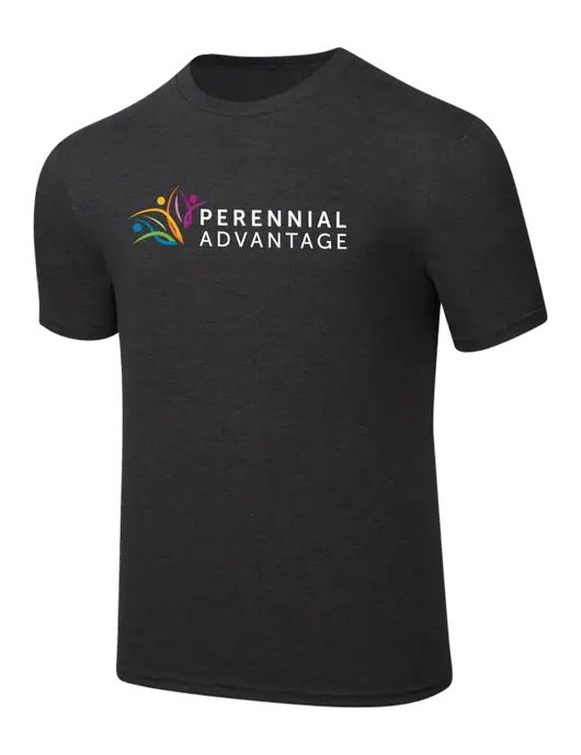 Simply Soft Black Frost 4.5oz  Poly/Combed Ring Spun Cotton T-Shirt w/Perennial Advantage Logo