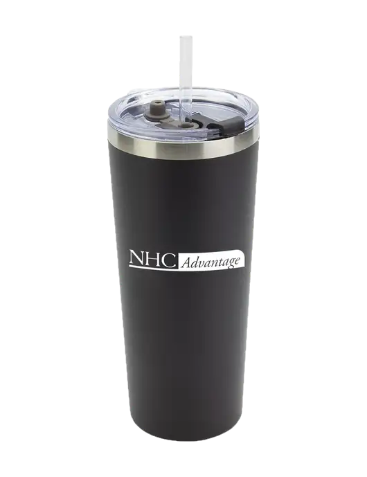 Brighton Black 20 oz Insulated Tumbler & Straw w/NHC Advantage Logo