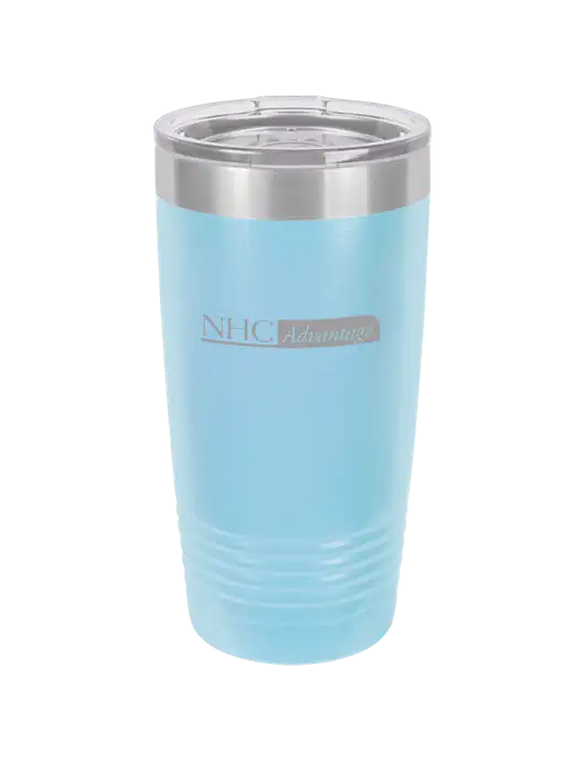 Polar Camel 20 oz Powder Coated Light Blue Vacuum Insulated Tumbler w/NHC Advantage Logo
