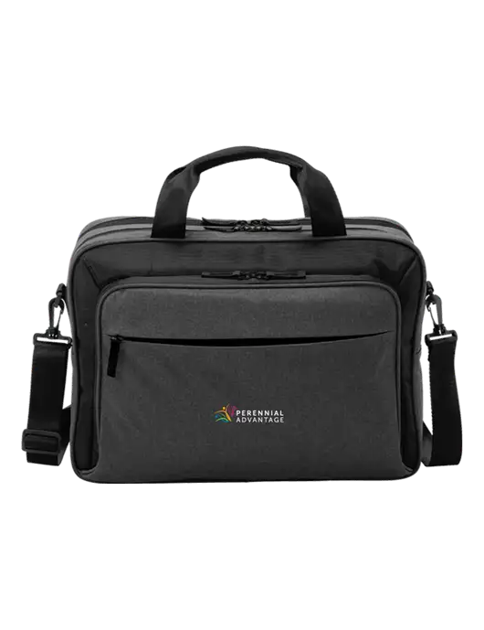 Travel Exec Graphite Heather/Black Laptop Briefcase w/Perennial Advantage Logo
