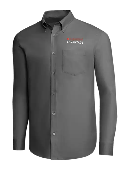 Brooks Brothers Dark Grey Wrinkle-Free Stretch Pinpoint Shirt w/Ageright Advantage Logo
