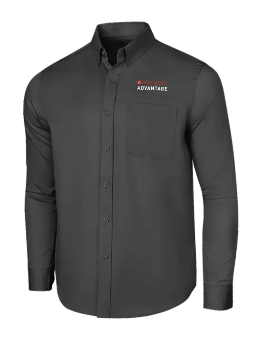 Long Sleeve Dark Grey Superpro React Twill Shirt w/Ageright Advantage Logo