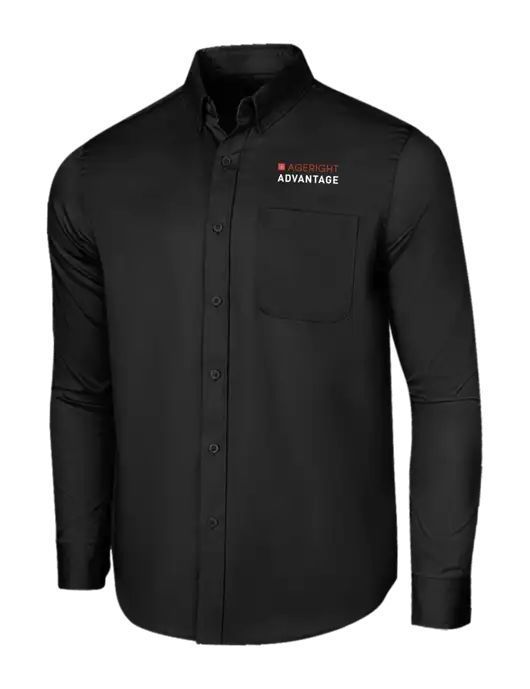 Long Sleeve Deep Black Superpro React Twill Shirt w/Ageright Advantage Logo