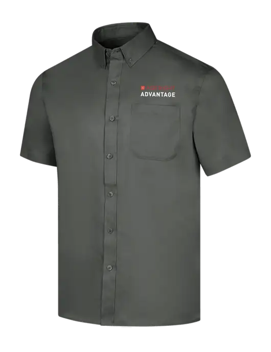 Short Sleeve Dark Grey Superpro React Twill Shirt w/Ageright Advantage Logo