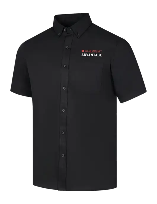 Short Sleeve Deep Black Superpro React Twill Shirt w/Ageright Advantage Logo