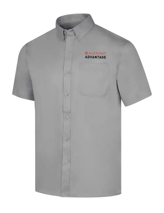 Short Sleeve Light Grey Superpro React Twill Shirt w/Ageright Advantage Logo