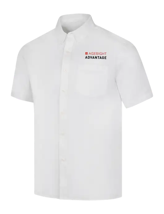 Short Sleeve White Superpro React Twill Shirt w/Ageright Advantage Logo