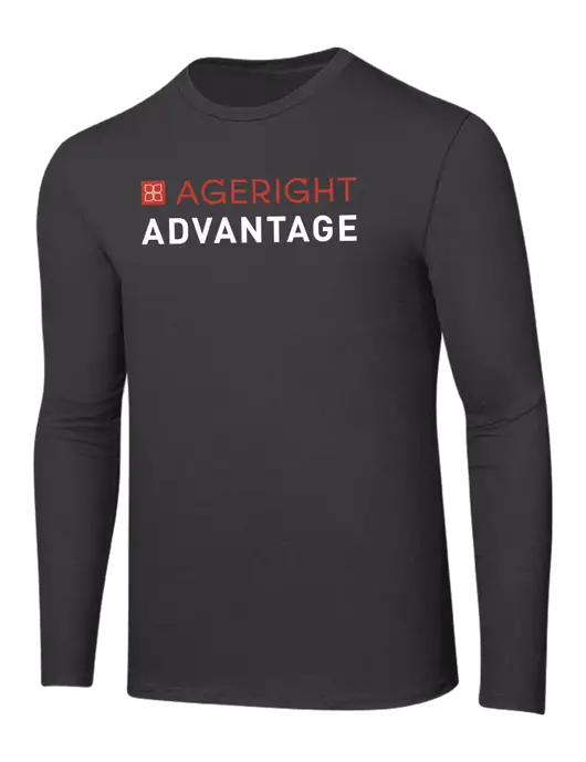 Ring Spun Charcoal 4.5 oz Long Sleeve T-Shirt w/Ageright Advantage Logo