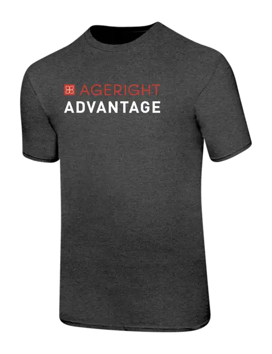 Ring Spun Dark Heather Grey 4.5 oz T-Shirt w/Ageright Advantage Logo