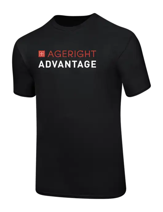 Ring Spun Jet Black 4.5 oz T-Shirt w/Ageright Advantage Logo