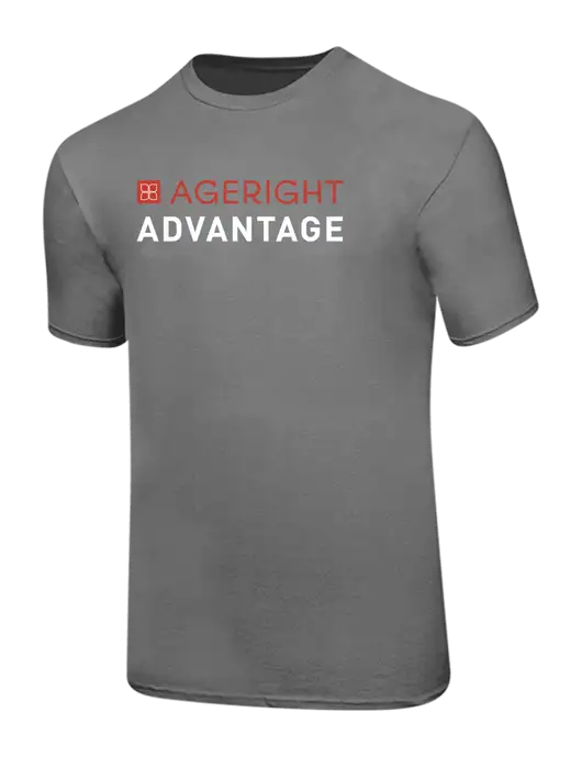 Ring Spun Medium Grey 4.5 oz T-Shirt w/Ageright Advantage Logo