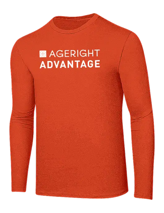 Ring Spun Orange 4.5 oz Long Sleeve T-Shirt w/Ageright Advantage Logo