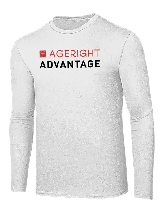 Ring Spun White 4.5 oz Long Sleeve T-Shirt w/Ageright Advantage Logo