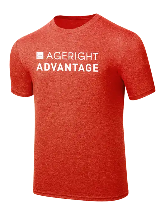 Simply Soft Dark Orange Heathered 4.5oz  Poly/Combed Ring Spun Cotton T-Shirt w/Ageright Advantage Logo