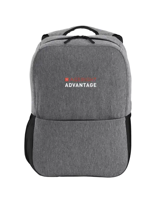 Access Square Laptop Graphite Heather/Black Backpack w/Ageright Advantage Logo