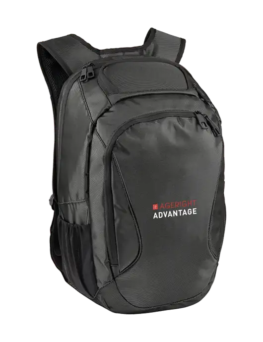 Stealth Dark Grey/Black Laptop Backpack w/Ageright Advantage Logo