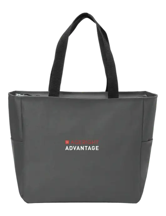 Everyday Charcoal Zip Tote Dark w/Ageright Advantage Logo