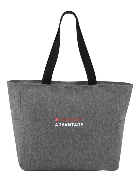 Everyday Heather Grey Zip Tote  w/Ageright Advantage Logo