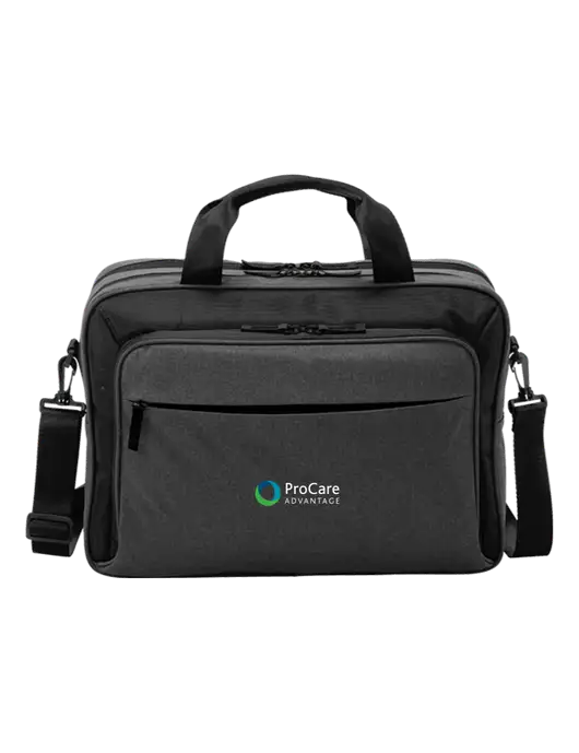 Travel Exec Graphite Heather/Black Laptop Briefcase w/ProCare Advantage Logo