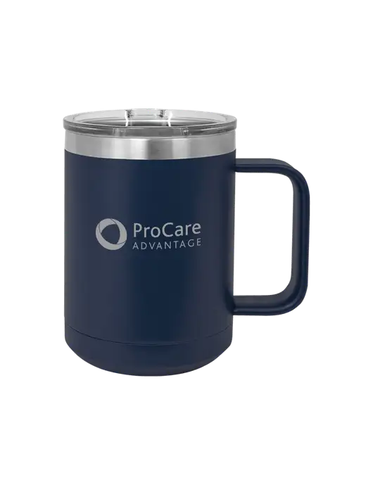 Polar Camel 15 oz Powder Coated Navy Vacuum Insulated Mug with Slider Lid w/ProCare Advantage Logo
