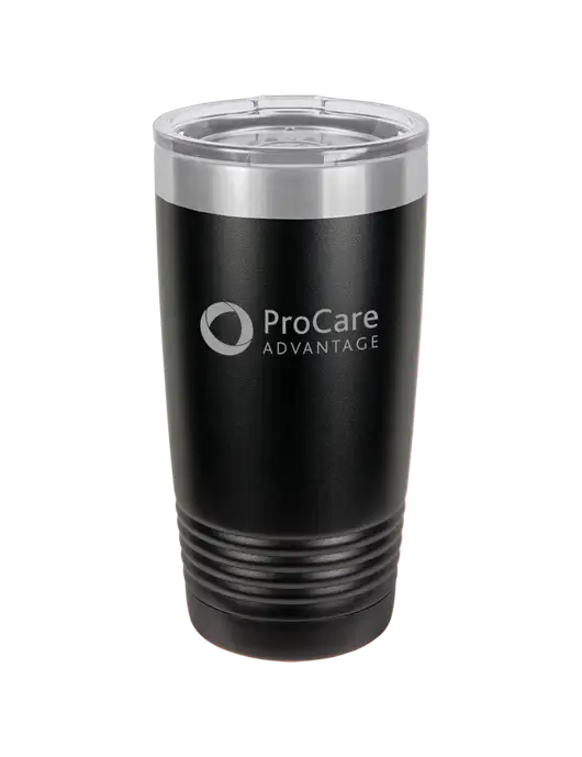 Polar Camel 20 oz Powder Coated Black Vacuum Insulated Tumbler w/ProCare Advantage Logo
