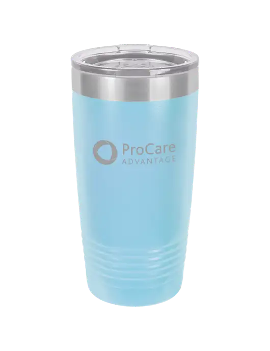 Polar Camel 20 oz Powder Coated Light Blue Vacuum Insulated Tumbler w/ProCare Advantage Logo